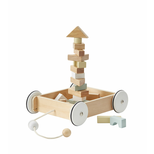 Kids Concept Chariot avec blocs en bois