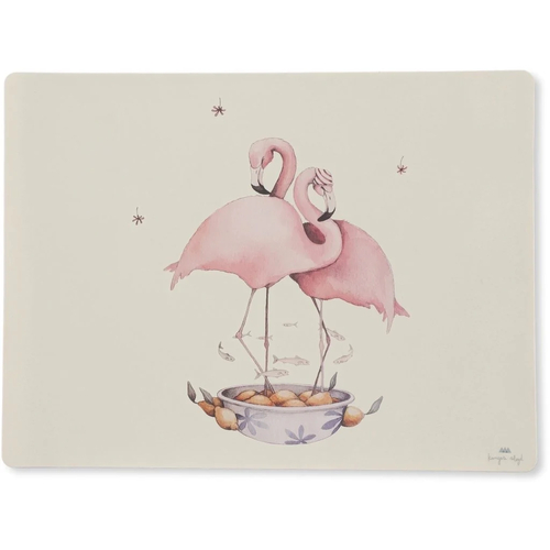 Konges Slojd Set de table en silicone Flamingo