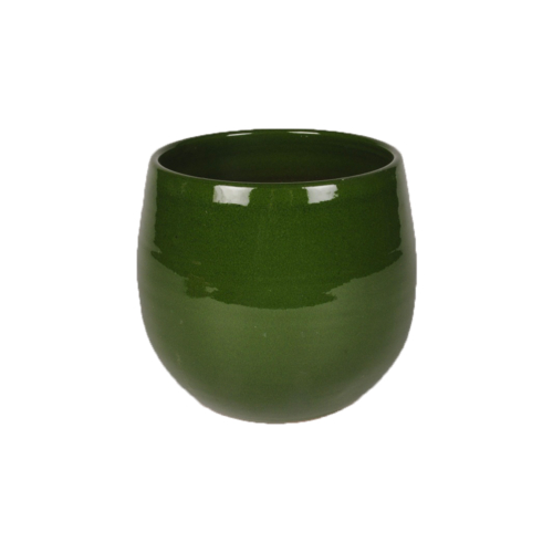 Le Comptoir Cache Pot en céramique Vert Foncé Small
