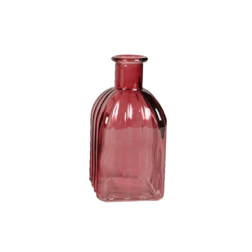Le Comptoir Vase Bouteille en verre (H.13 cm) Rose Strié
