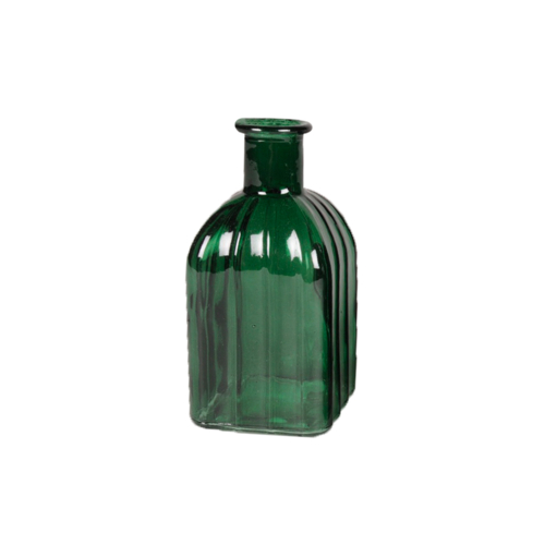 Le Comptoir Vase Bouteille en verre (H.13 cm) Vert Strié
