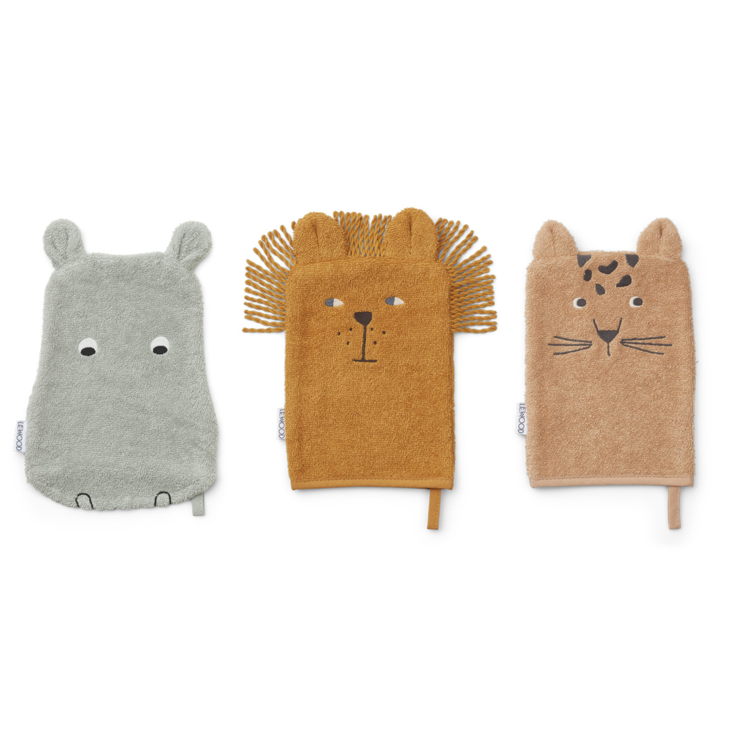 Lot de 3 Gants de Toilette Safari Mix Liewood
