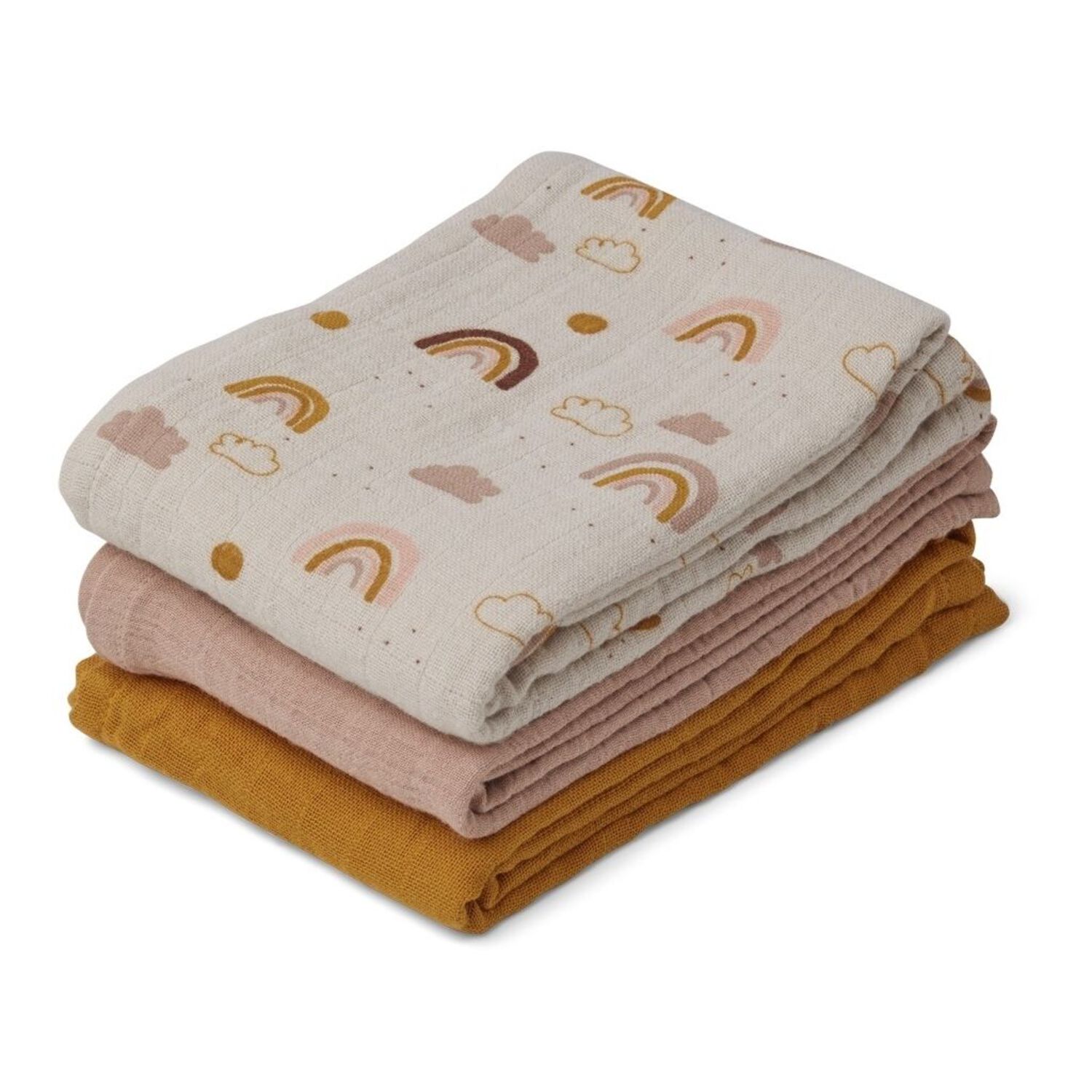 Lot de 3 Langes Line Rainbow Love Mix Liewood