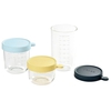 Lot de 3 Pots de Conservation en verre Bleu / Jaune / Marine Beaba