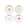 Lot de 4 Assiettes Dessert Amour Coeur Opjet