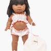 Maillot de bain rétro 2 pièces avec pochon Blanc Minikane