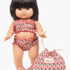 Maillot de bain rétro 2 pièces avec pochon Cerises Minikane