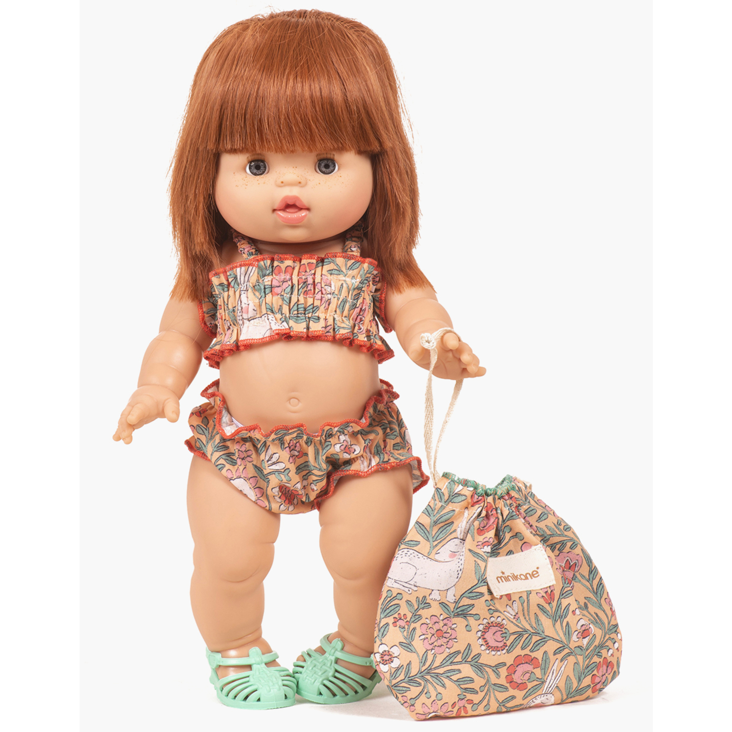 Maillot de bain rétro 2 pièces avec pochon Lapin Bohème Minikane