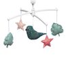 Mobile Musical Oiseau Folk Vert Et Rose Pouce et Lina