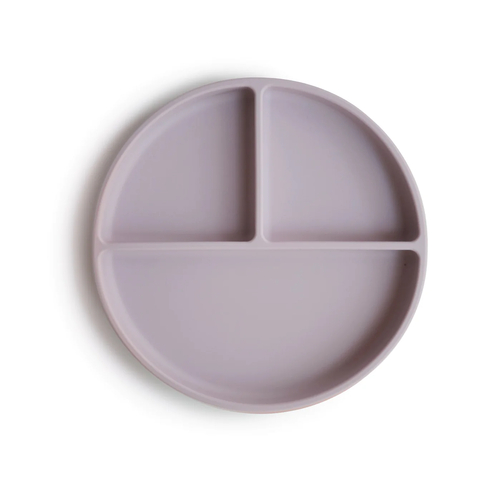 Mushie Assiette Compartimentée à Ventouse en silicone Soft Lilac