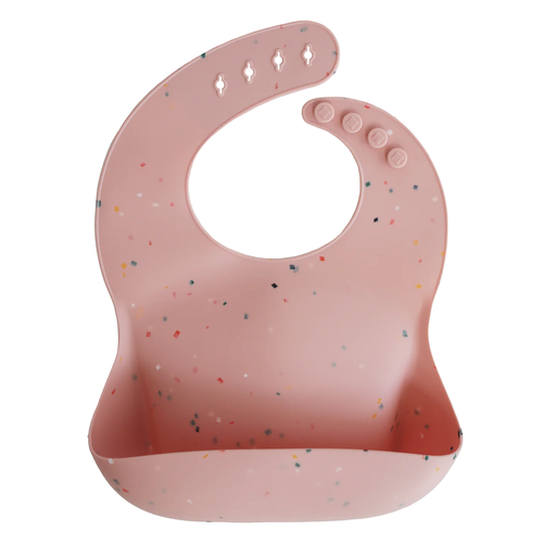 Mushie Bavoir Imprimé en silicone Confetti Pink Powder