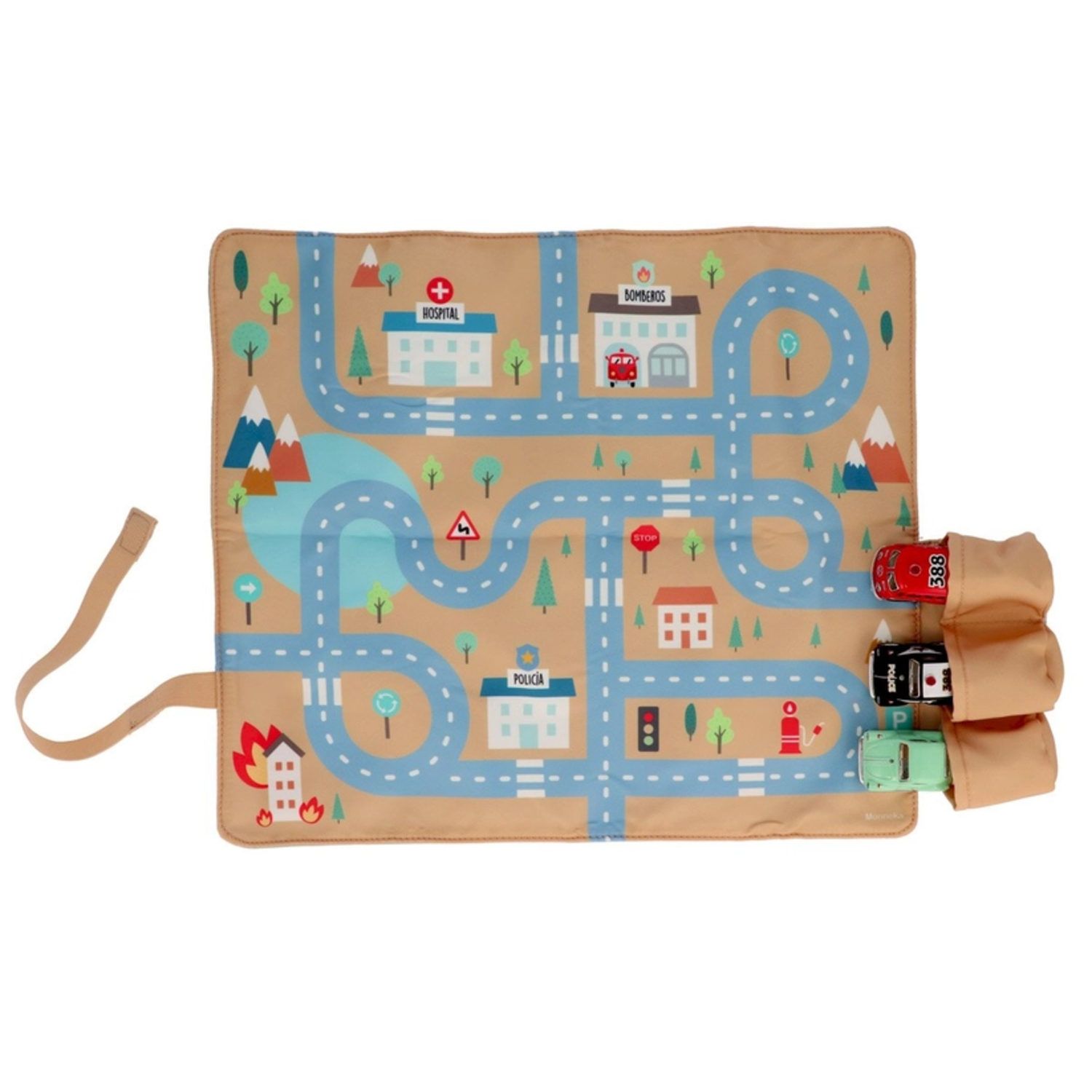 Nappe de Jeux Circuit avec 3 Voitures Moutarde Tutete