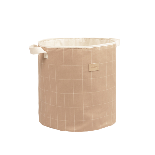 Nobodinoz Panier de rangement Taupe Grid