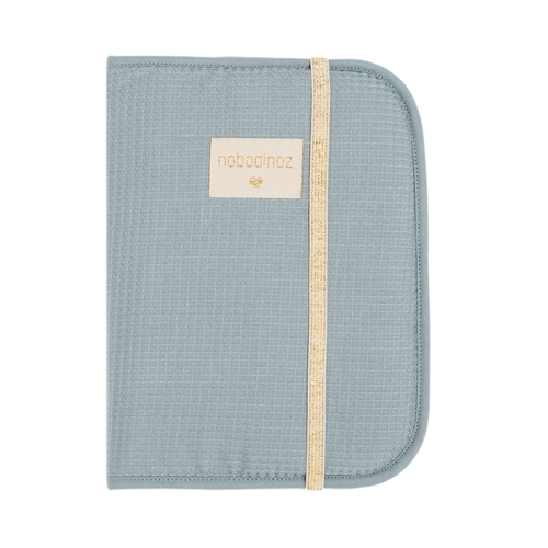 Nobodinoz Protège Carnet de Santé Poema en Nid d'Abeille Bleu Stone