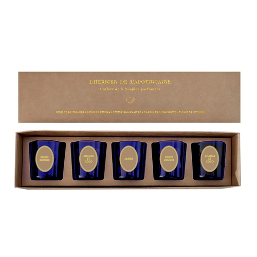 Opjet Coffret de 5 Bougies Herbier Bleu