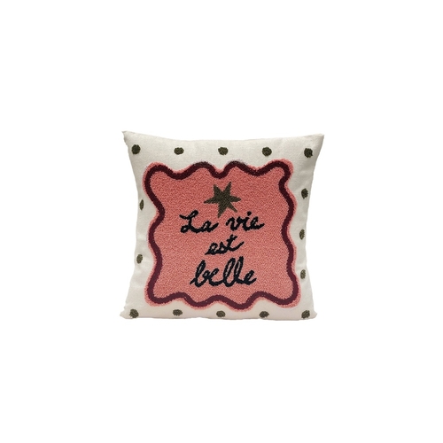 Opjet Coussin Influence La vie est belle Rose