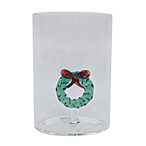 Opjet Gobelet verre 3D Noël Couronne