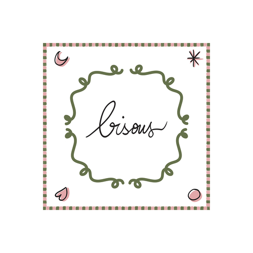 Opjet Serviette en papier Bisous Kaki