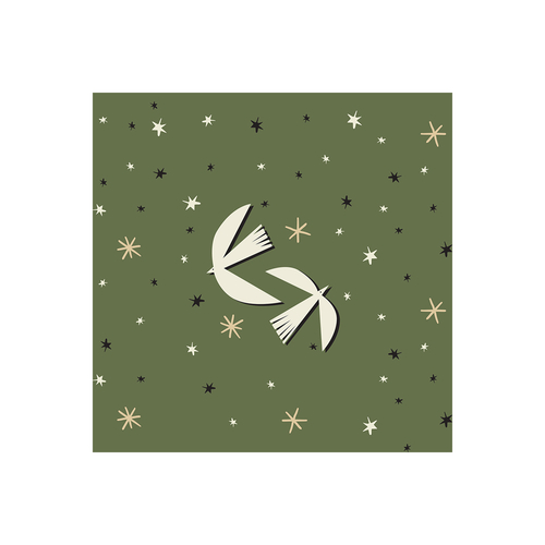 Opjet Serviette en papier Oiseau Kaki