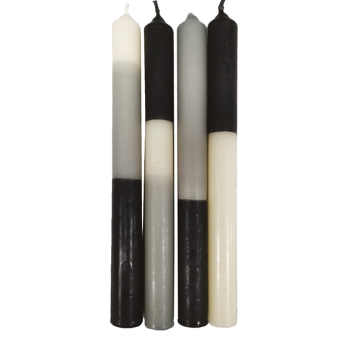 Opjet Set de 4 bougies Bicolores Noir