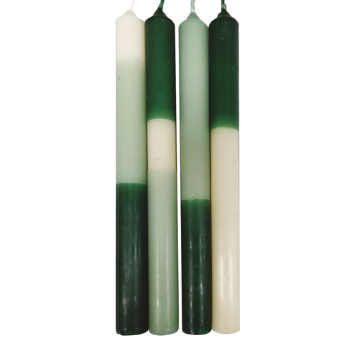 Opjet Set de 4 bougies Bicolores Vert