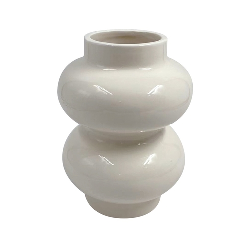 Opjet Vase céramique Double Vernis Blanc