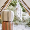 Pouf en coton rayé Ecru Madam Stoltz