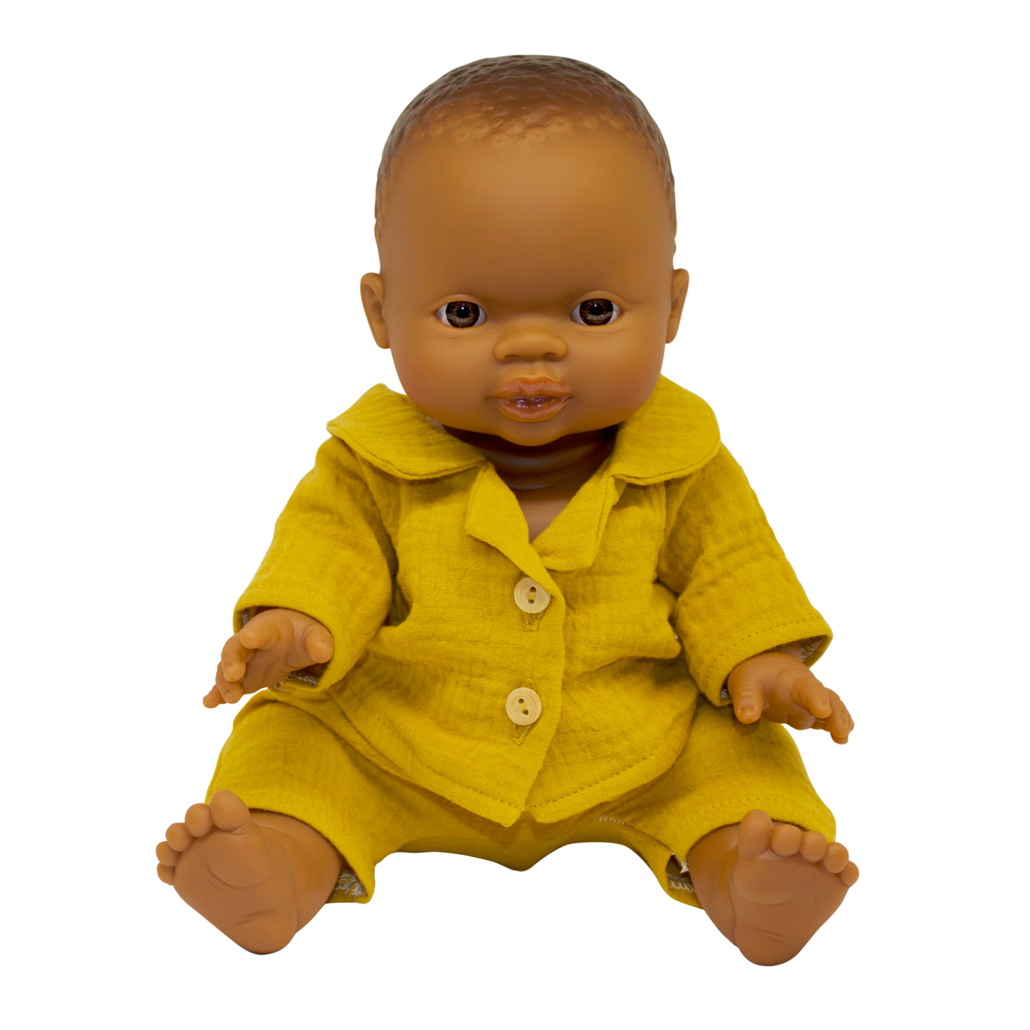 Pyjama pantalon et veste en gaze de coton Moutarde ChoO