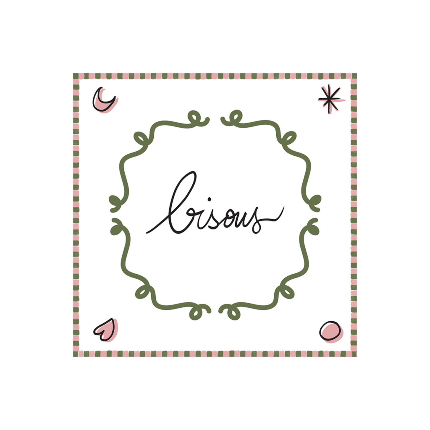 Serviette en papier Bisous Kaki Opjet
