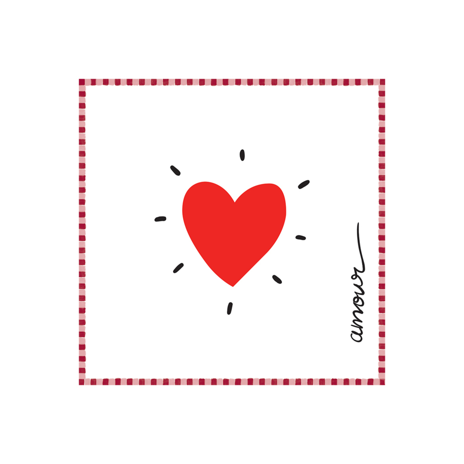 Serviette en papier Coeur Rouge Opjet