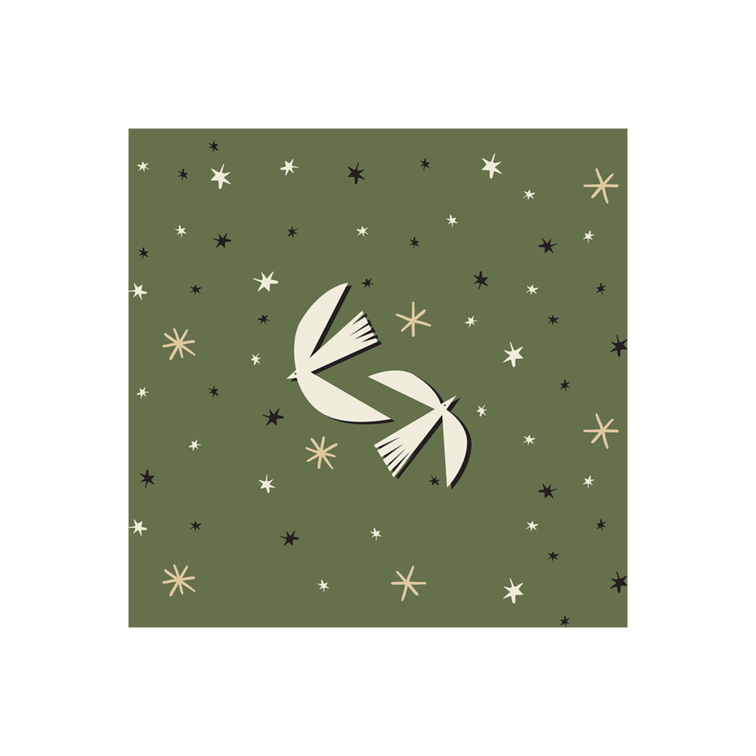 Serviette en papier Oiseau Kaki Opjet