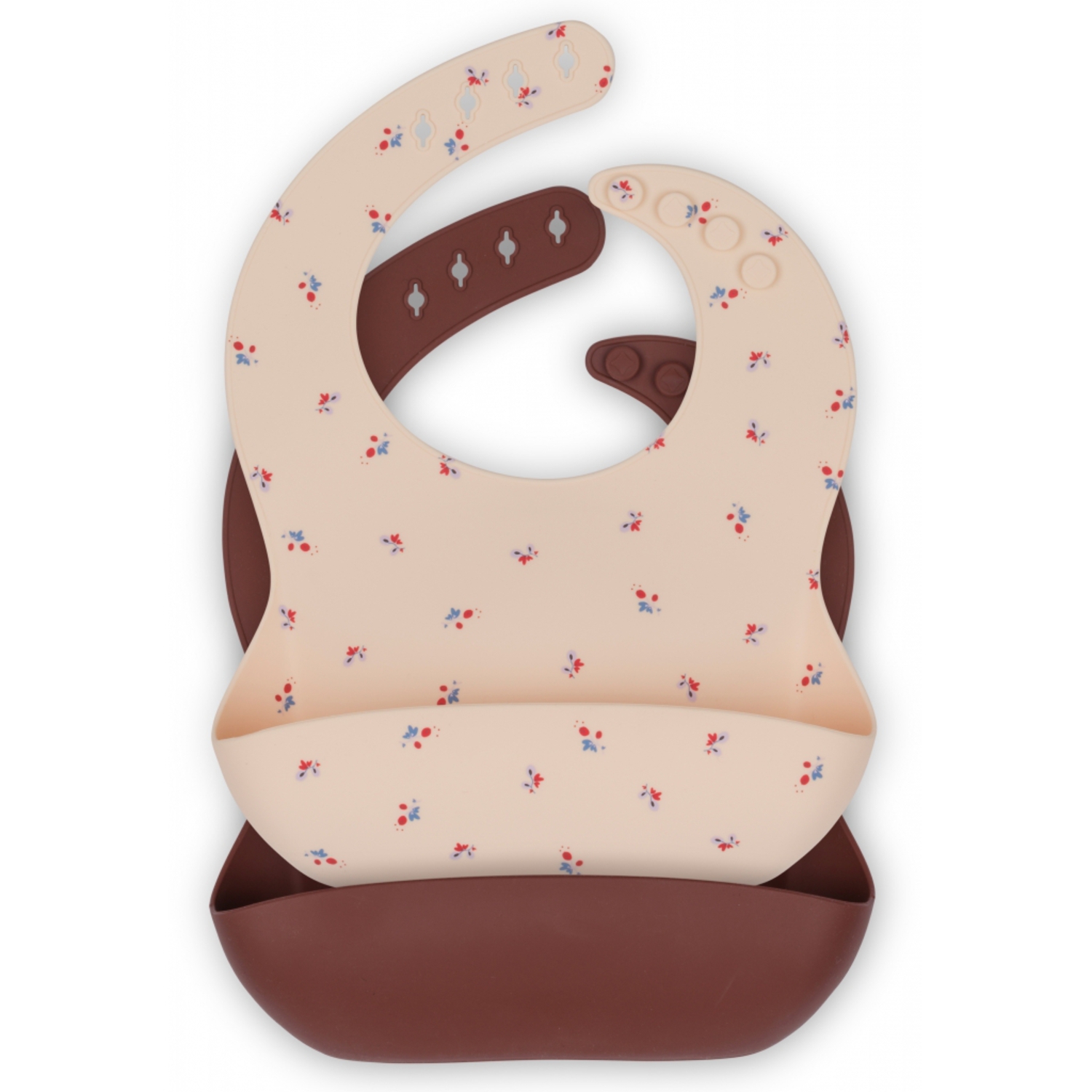 Set de 2 Bavoirs en Silicone Bloom / Bordeaux Konges Slojd
