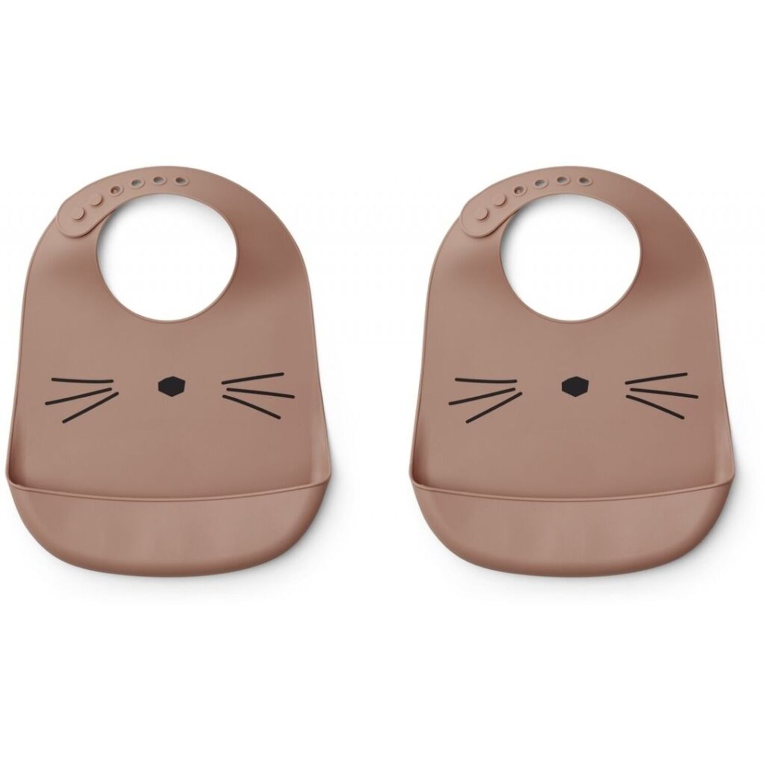 Set de 2 Bavoirs en Silicone Tilda Dark Rose Liewood