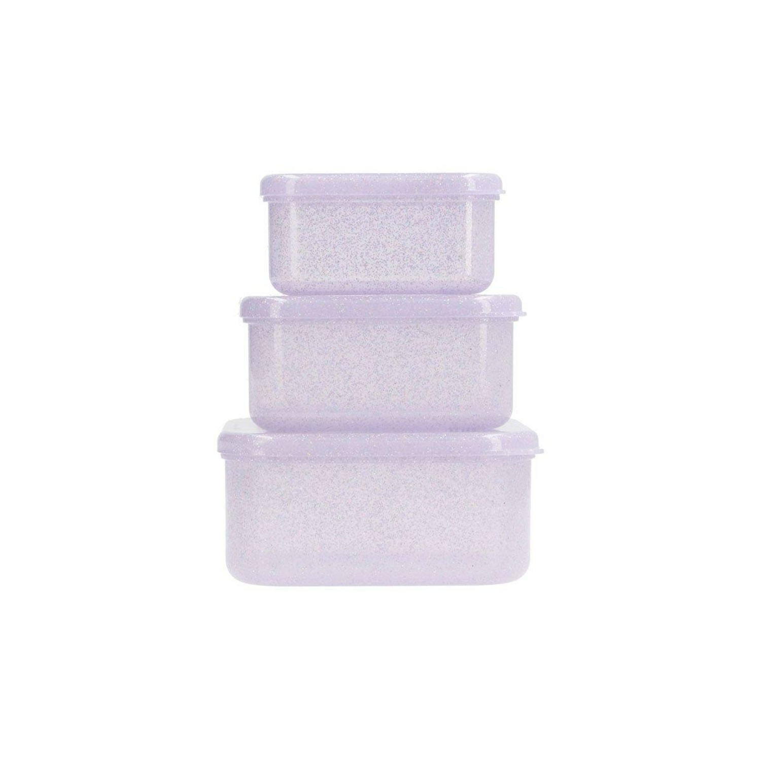 Set de 3 Lunch Box à paillettes Lilas Tutete