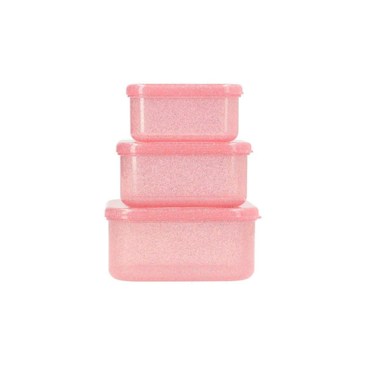 Set de 3 Lunch Box à paillettes Rose Tutete