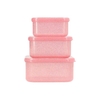 Set de 3 Lunch Box à paillettes Rose Tutete