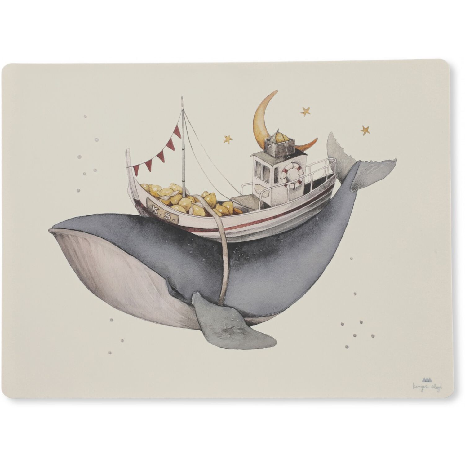 Set de Table en Silicone Baleine Konges Slojd