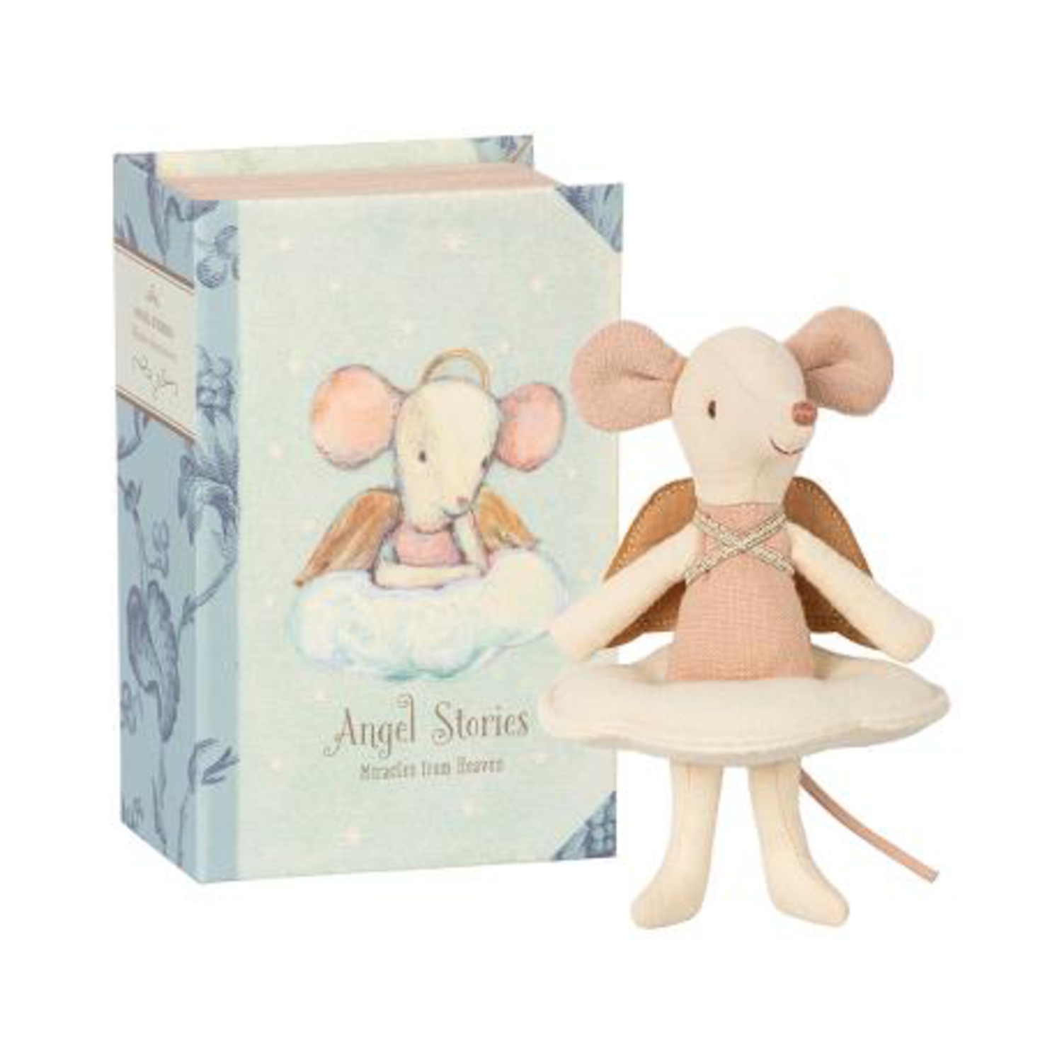 Souris Ange Nuage dans son Livre Maileg