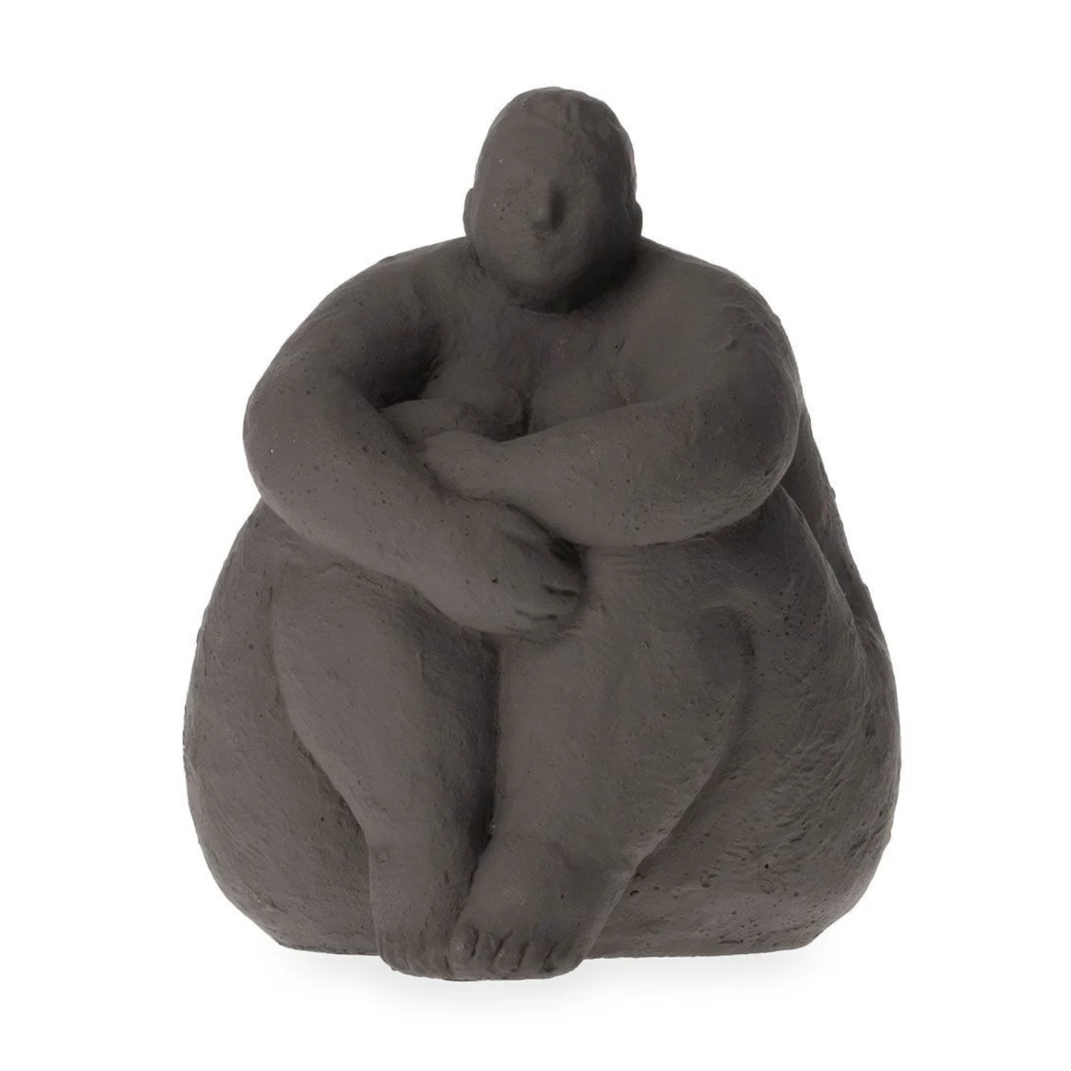 Statue Femme Assise Gris Anthracite Opjet