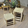 Tabouret en palmier tressé (large) Artisanat Marocain