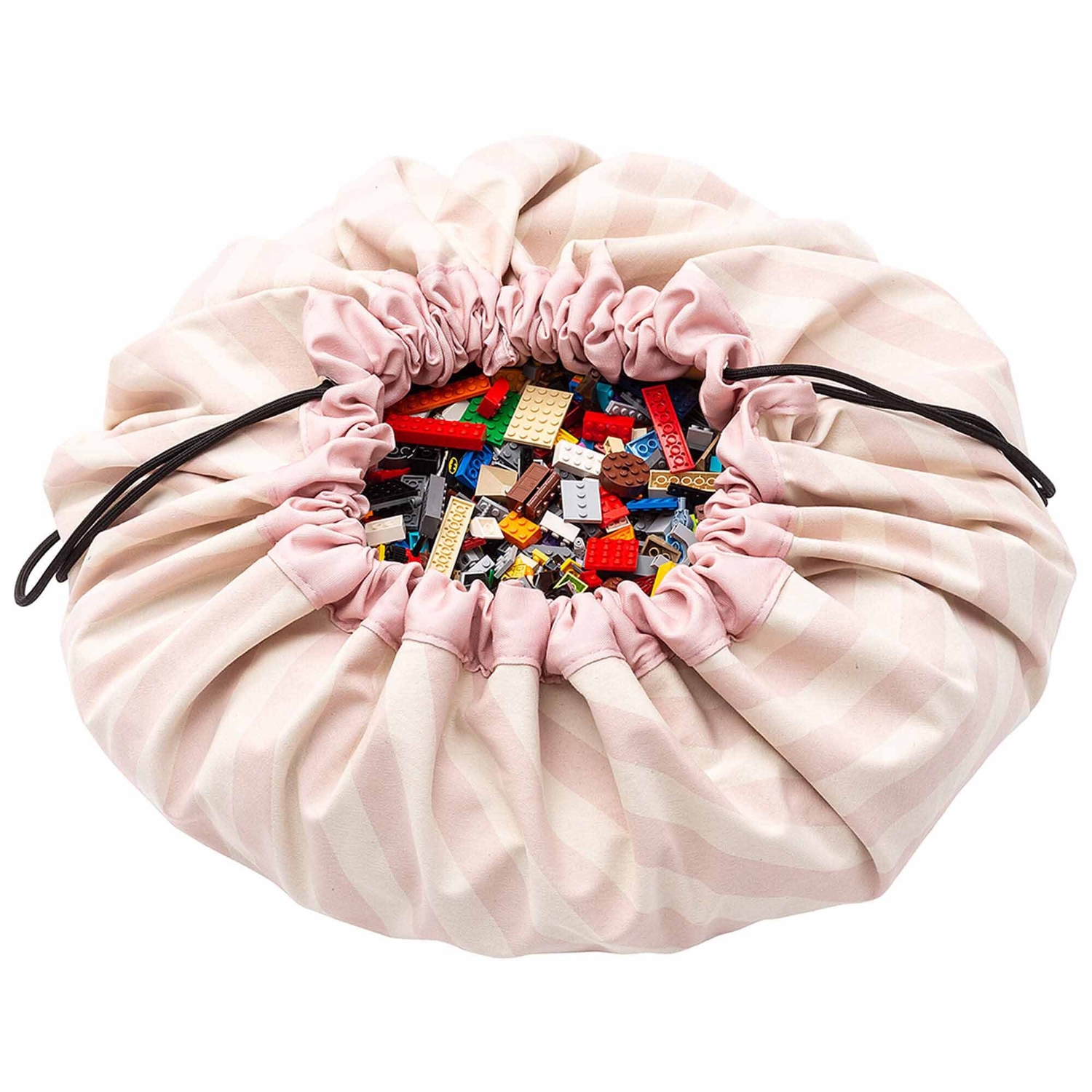Tapis de Jeu / Sac de Rangement Rayé Rose Play & Go
