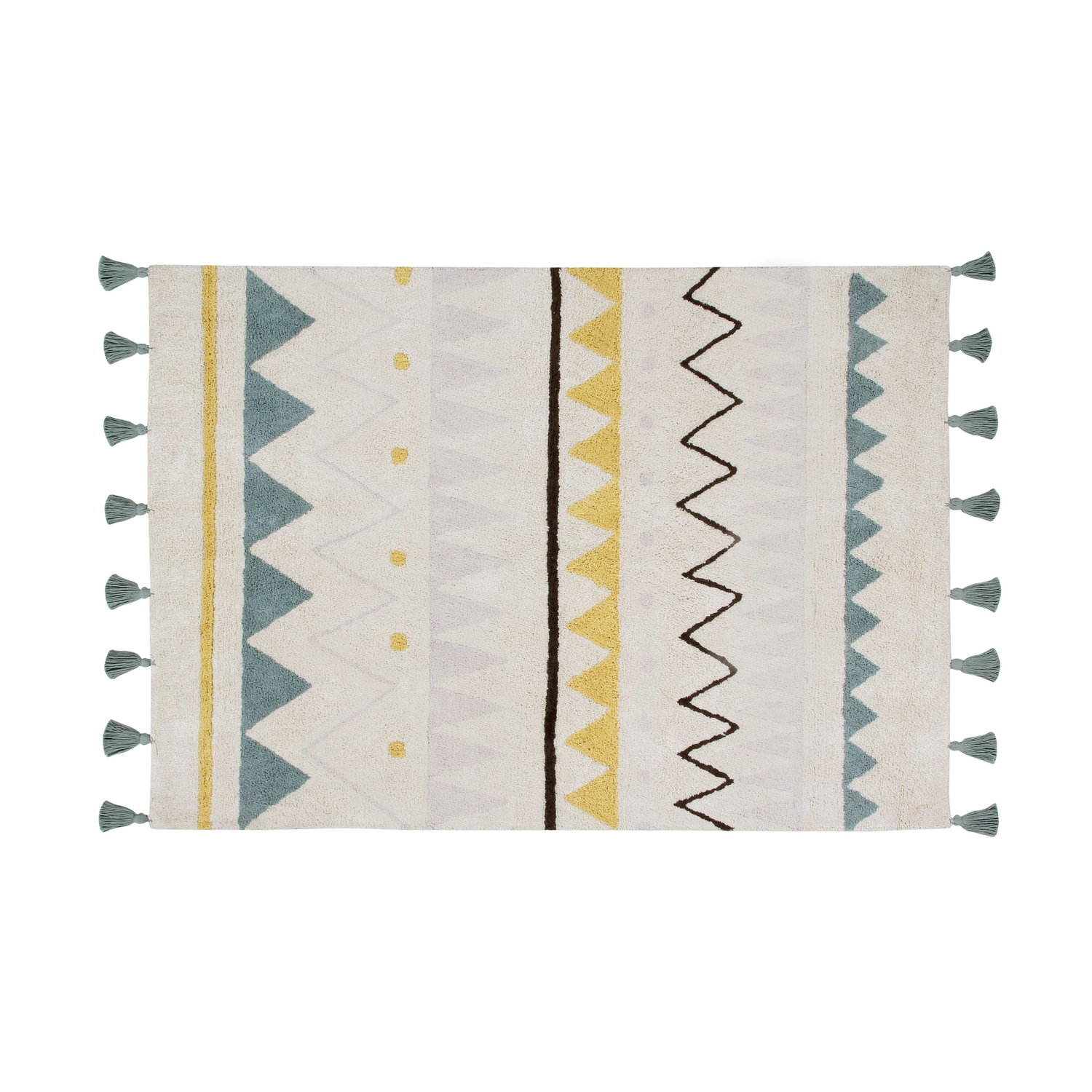 Tapis Lavable Azteca 120 x 160 cm Natural Vintage Blue Lorena Canals