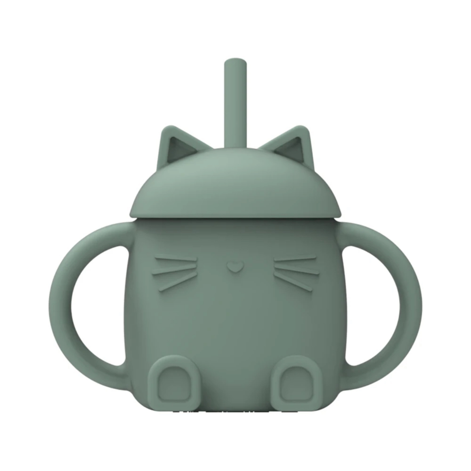 Tasse avec Paille en Silicone Chatty Kaki ChoO