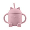 Tasse avec Paille en Silicone Chatty Rose Foncé ChoO