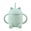 Tasse avec Paille en Silicone Chatty Vert Sauge ChoO