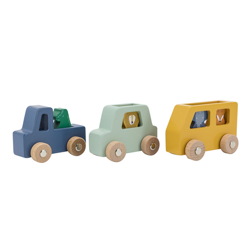 Trixie Set de voitures animaux en bois