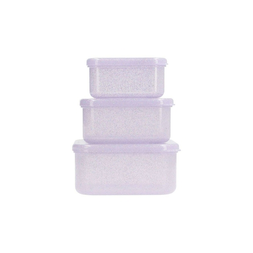 TUTETE Set de 3 Lunch Box à paillettes Lilas