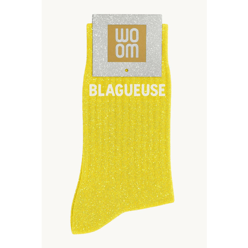 WOOM Chaussettes à Paillettes Blagueuse Jaune