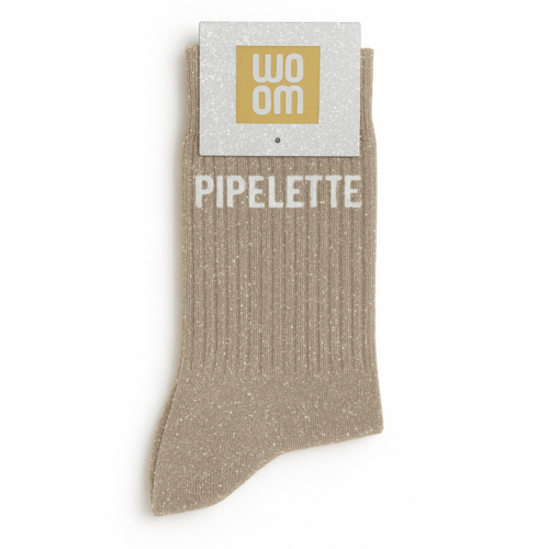 WOOM Chaussettes à Paillettes Pipelette 36-40 Beige